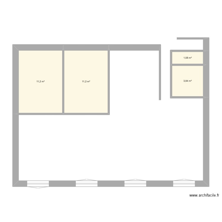 Maison Saint Médard. Plan de 4 pièces et 28 m2