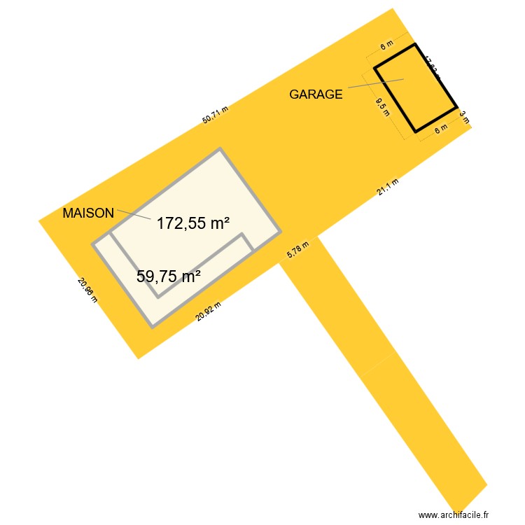 Plan cadastre. Plan de 2 pièces et 232 m2