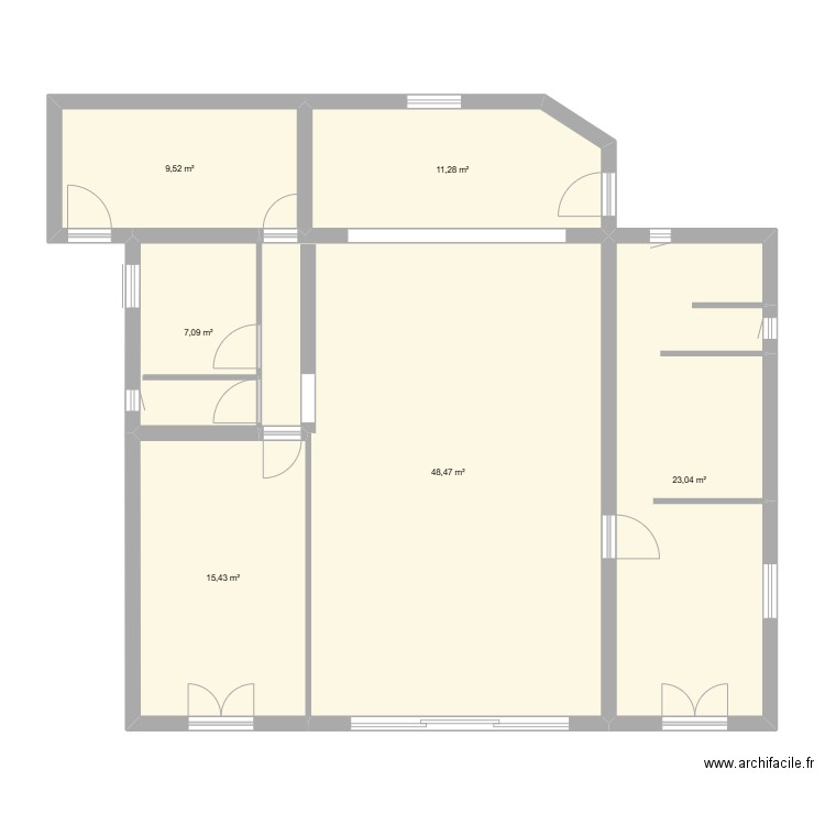 majounie. Plan de 6 pièces et 115 m2