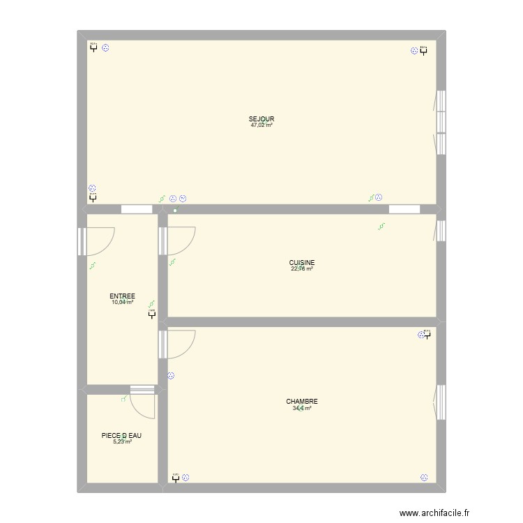 JULES . Plan de 5 pièces et 119 m2