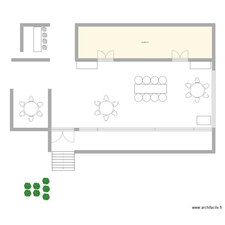 trianon gordon. Plan de 1 pièce et 33 m2