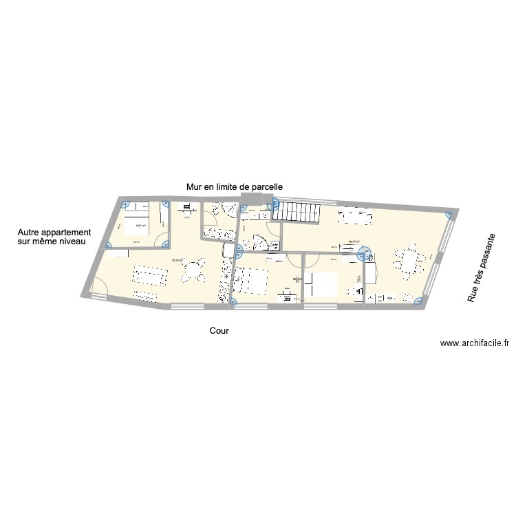 Salle de jeux Projet 3. Plan de 4 pièces et 101 m2