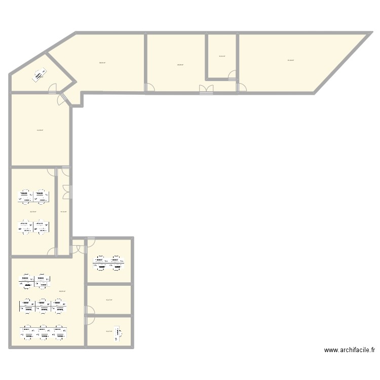 BUREAU 56. Plan de 11 pièces et 390 m2