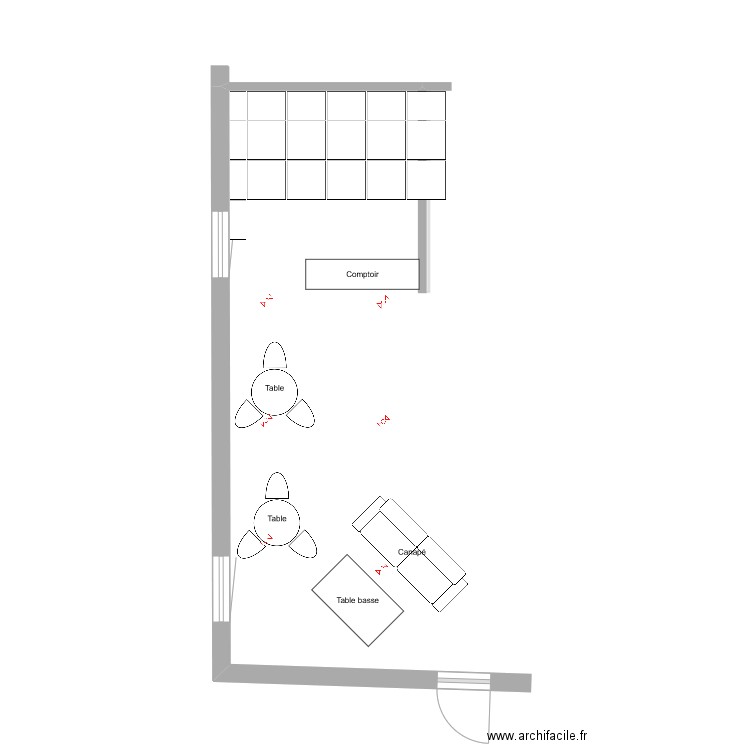 Open space service. Plan de 0 pièce et 0 m2