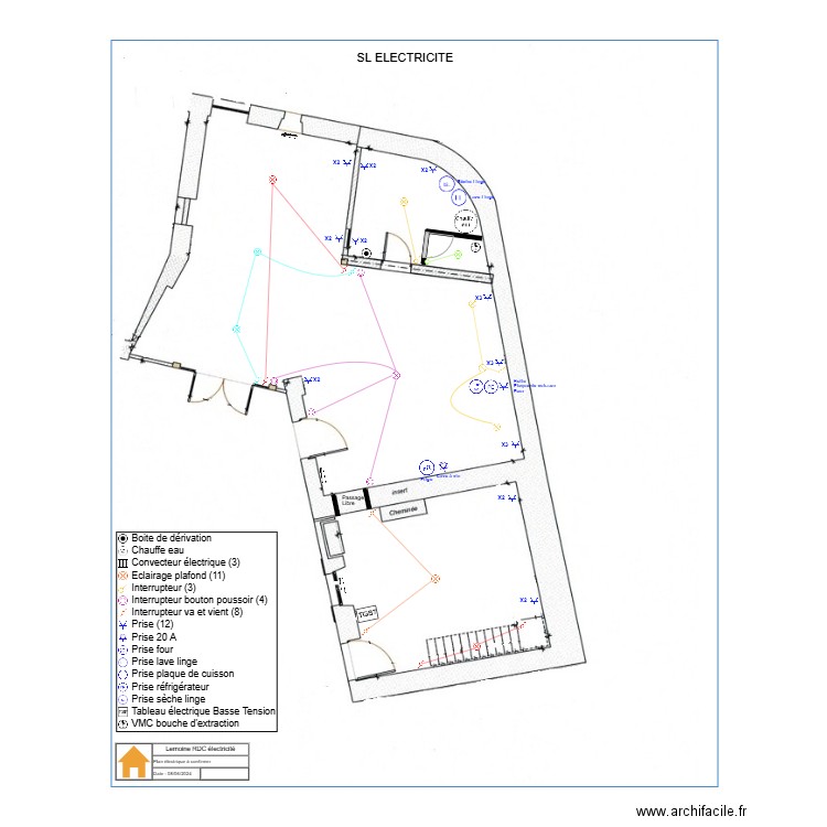 Lemoine RDC électricité. Plan de 0 pièce et 0 m2