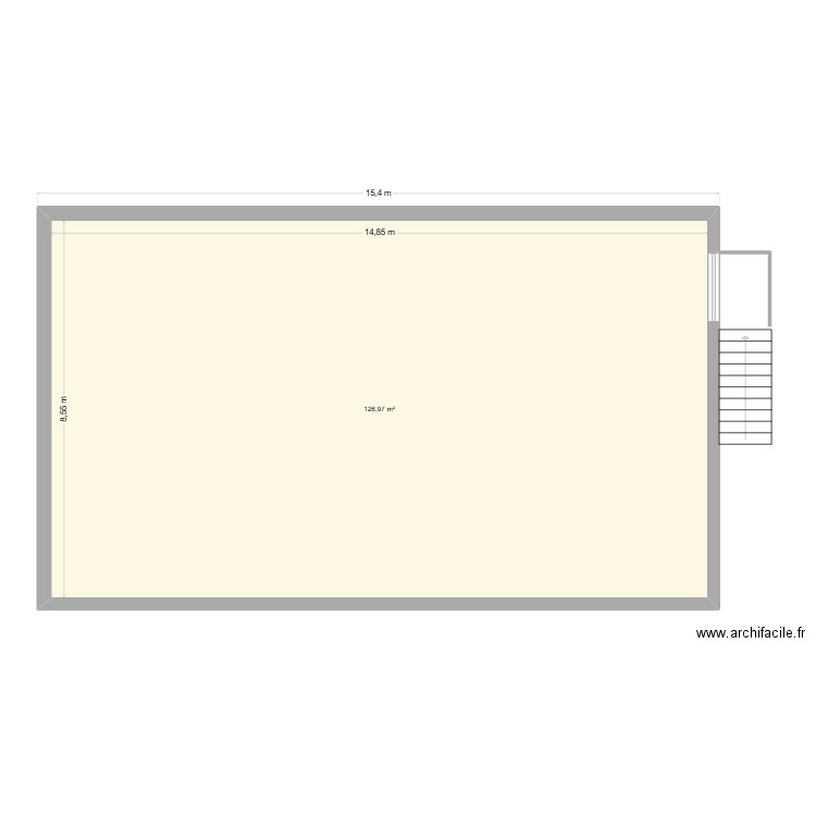 projet exterieur. Plan de 1 pièce et 127 m2