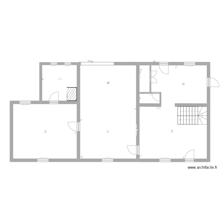 StFrancois. Plan de 3 pièces et 77 m2