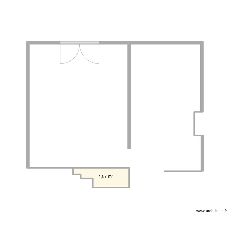 lisa2. Plan de 1 pièce et 1 m2