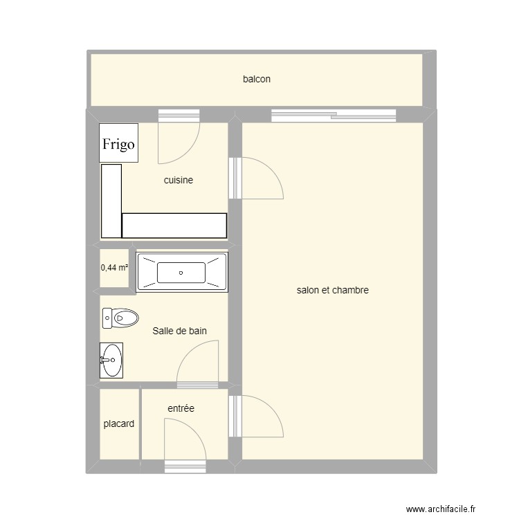 tlse lautrec. Plan de 7 pièces et 44 m2