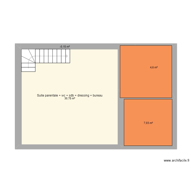 maison r+2. Plan de 4 pièces et 43 m2