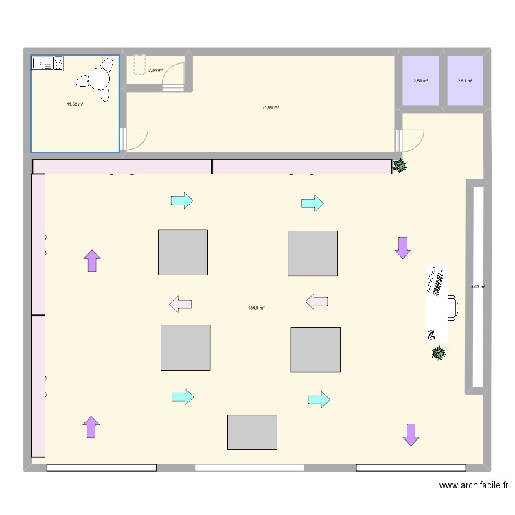 boin plan. Plan de 7 pièces et 239 m2