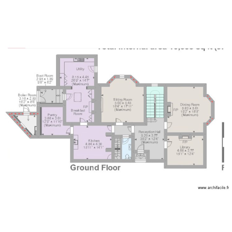 Bullinghope, Hereford, Herefordshire. Plan de 8 pièces et 121 m2