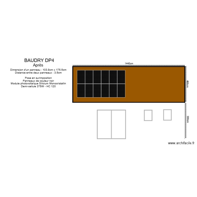 BAUDRY  FACADE. Plan de 1 pièce et 65 m2