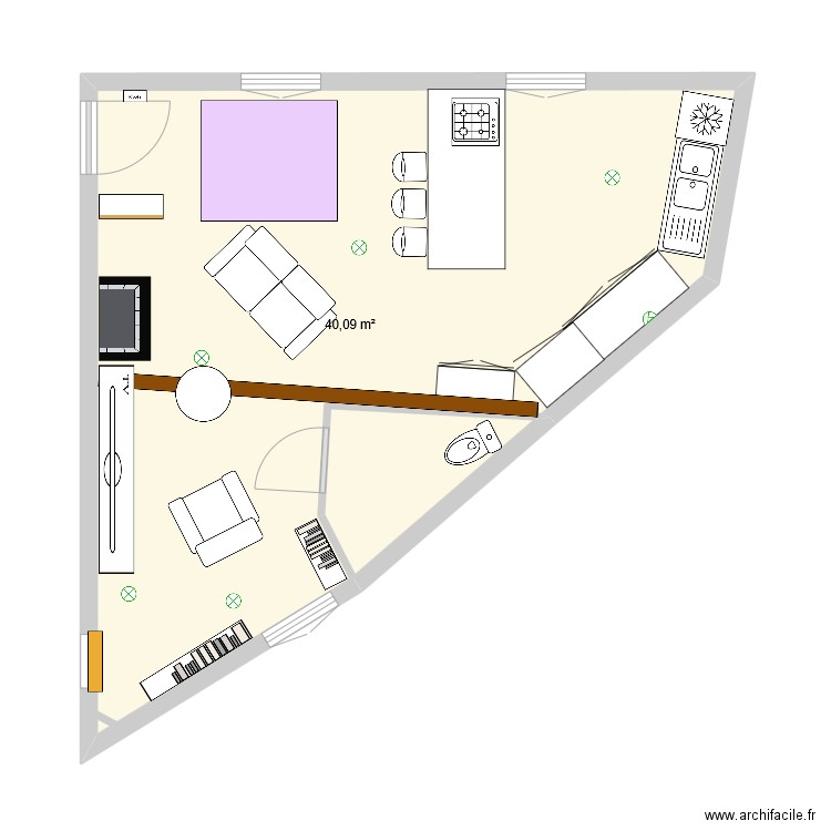 Padern. Plan de 1 pièce et 40 m2