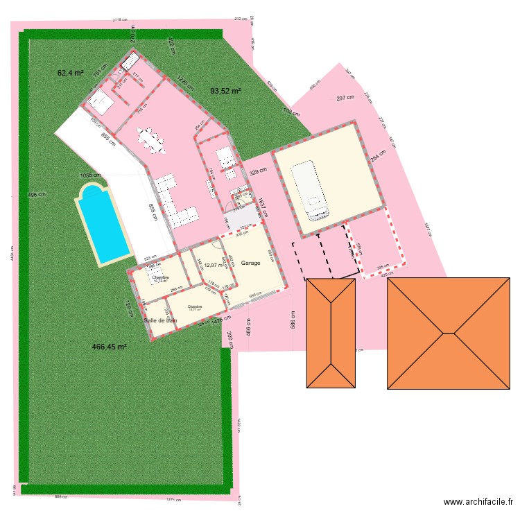 MAISON DAMAS 3. Plan de 8 pièces et 161 m2