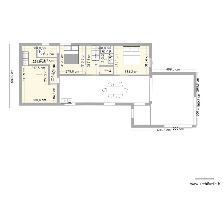 Theix 3. Plan de 3 pièces et 52 m2