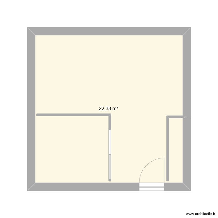 a moi. Plan de 1 pièce et 22 m2