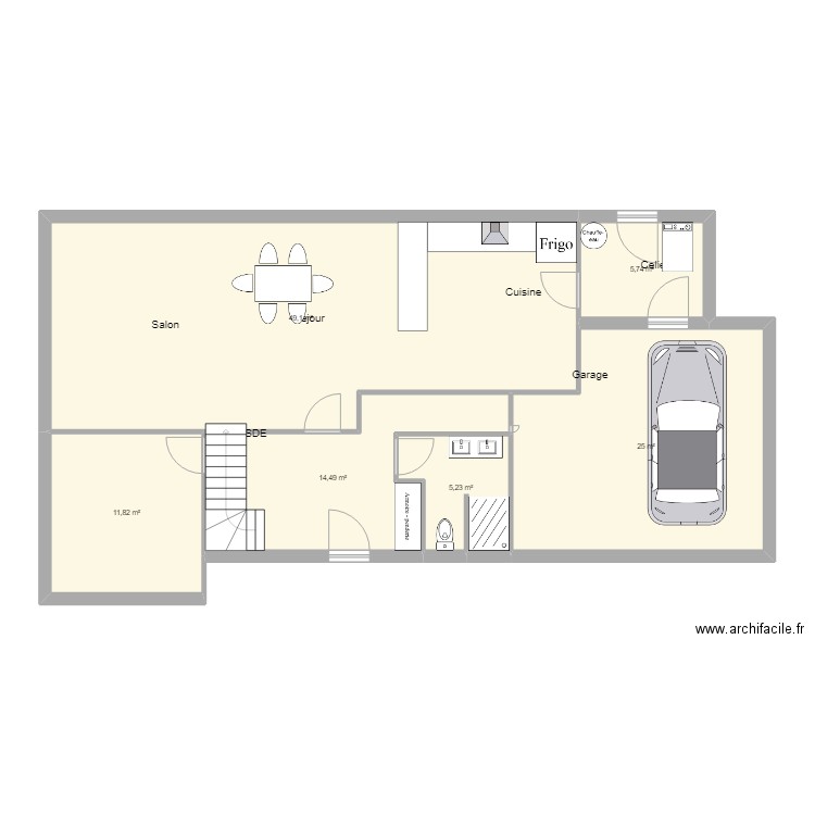 Plan Test 1. Plan de 6 pièces et 111 m2