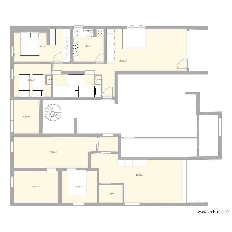 BERLICANT 71 m2 VLBG 2. Plan de 14 pièces et 138 m2