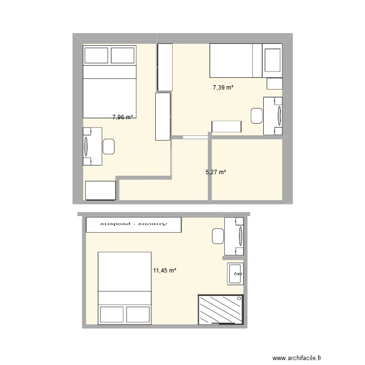 meilla. Plan de 6 pièces et 42 m2