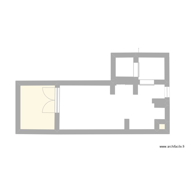 en cour appart. Plan de 3 pièces et 20 m2