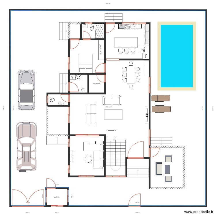 plan oyoma aménagement RDC. Plan de 14 pièces et 546 m2