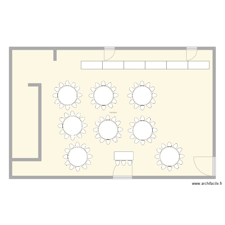 mariage . Plan de 1 pièce et 220 m2