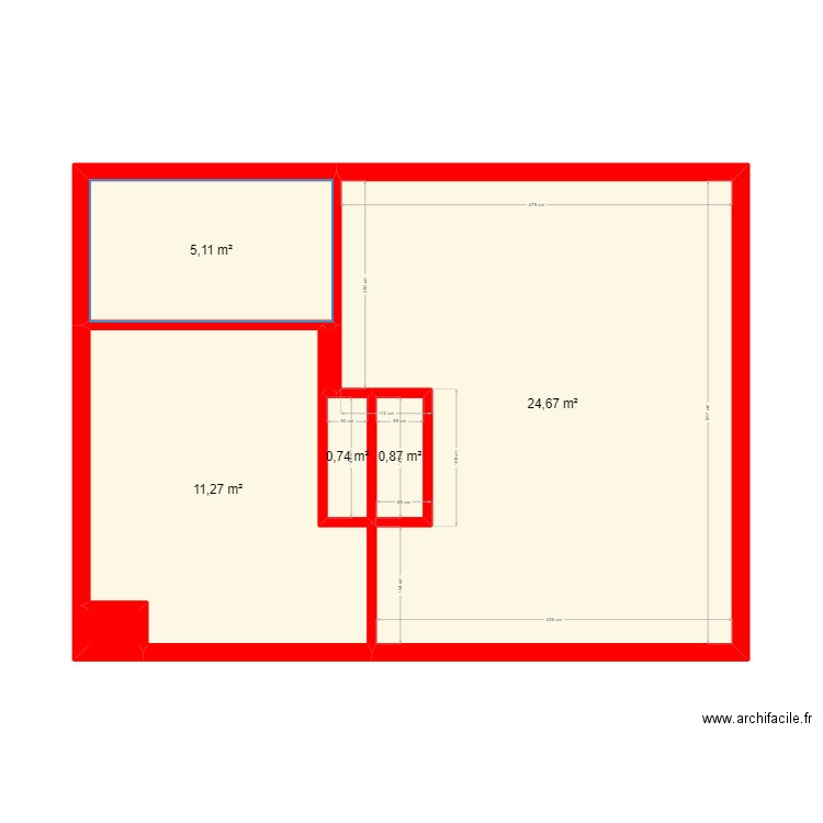 BI23135. Plan de 7 pièces et 43 m2