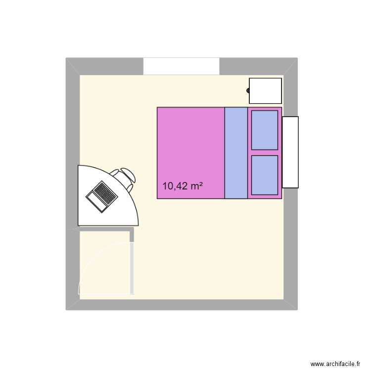 plan de ma chambre. Plan de 1 pièce et 10 m2