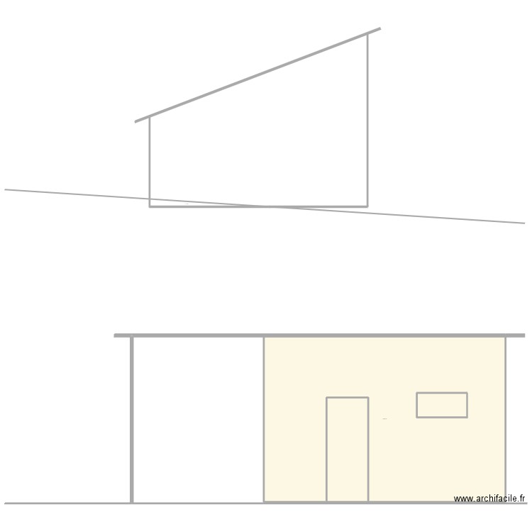 Abri. Plan de 2 pièces et 1493 m2