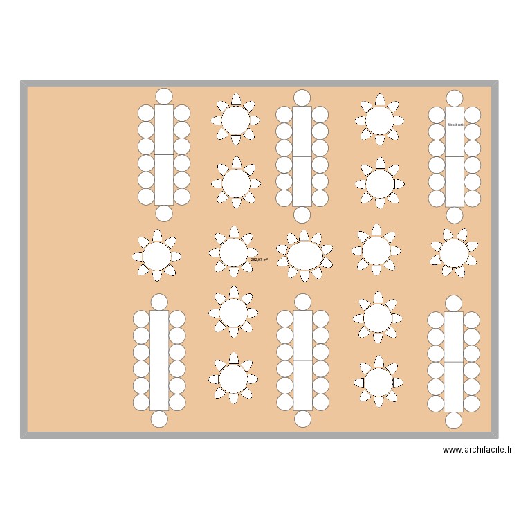 chapiteau mariage. Plan de 1 pièce et 283 m2