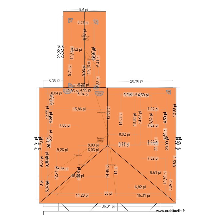 DOUBLE GARAGE et cabanon. Plan de 2 pièces et 112 m2