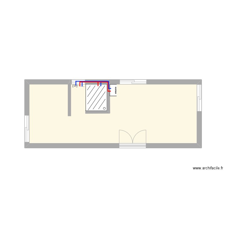 Sarah eau. Plan de 1 pièce et 14 m2