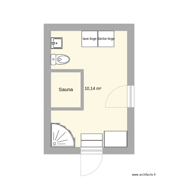 Derniére version buanderie. Plan de 2 pièces et 12 m2