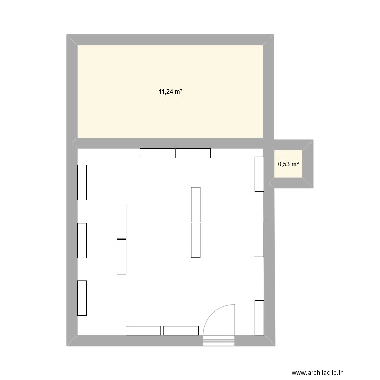 plan. Plan de 2 pièces et 12 m2