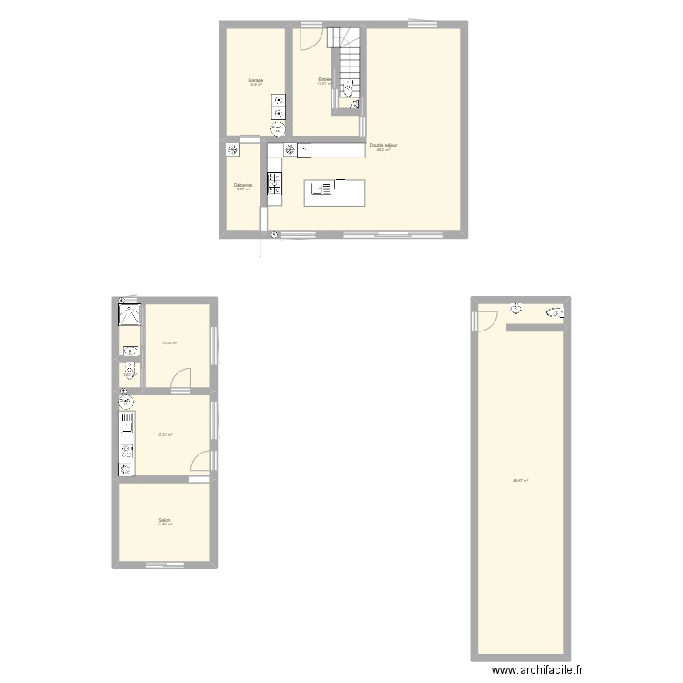 Le Nid - Plan de base. Plan de 9 pièces et 157 m2