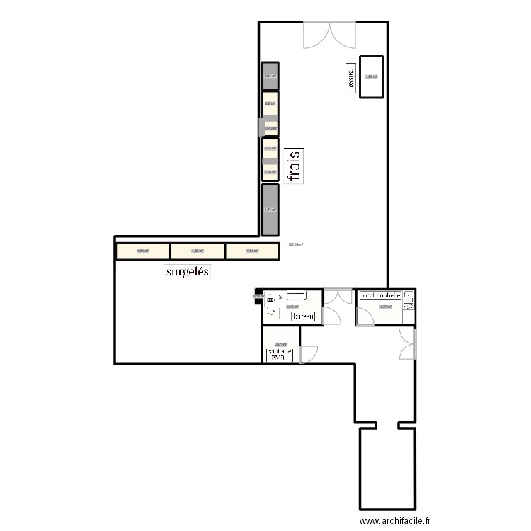 MAGASINE 58640. Plan de 15 pièces et 166 m2