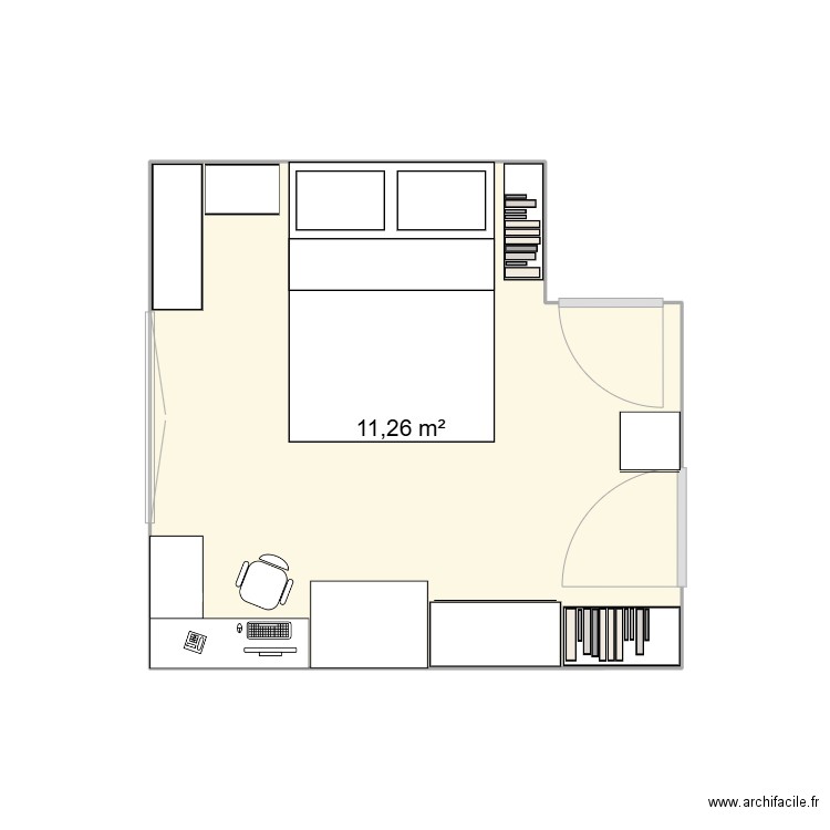 lola. Plan de 1 pièce et 11 m2