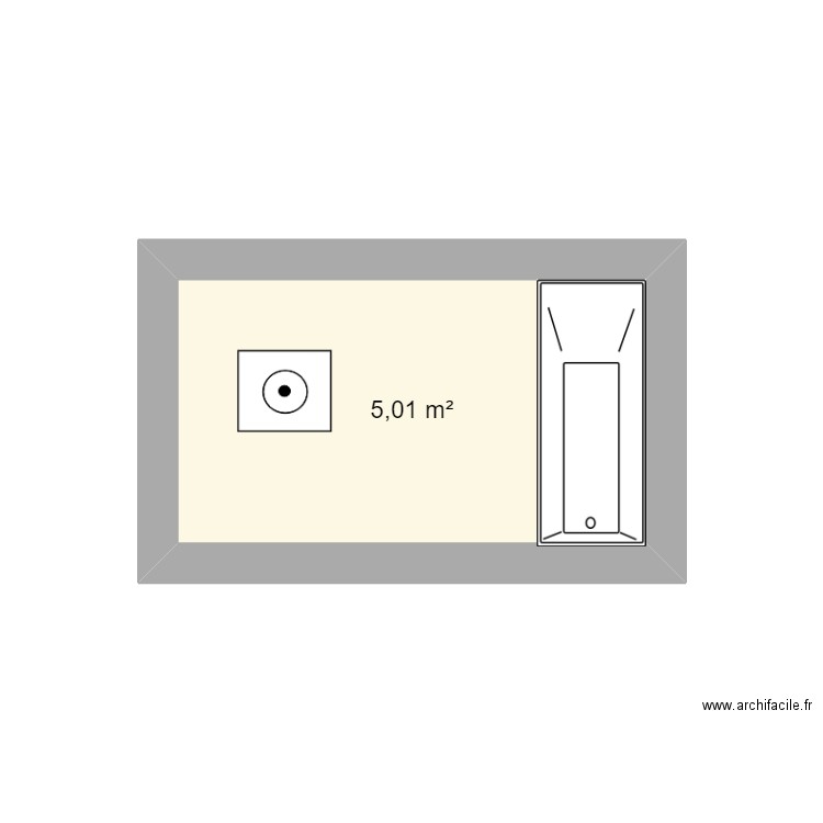 Salle de bain. Plan de 1 pièce et 5 m2