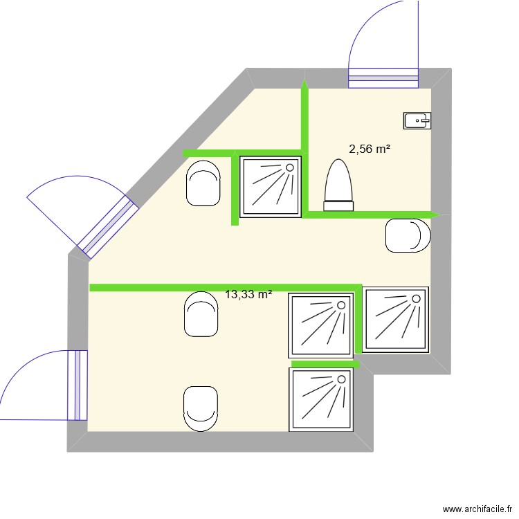 Rencontre V1. Plan de 2 pièces et 16 m2