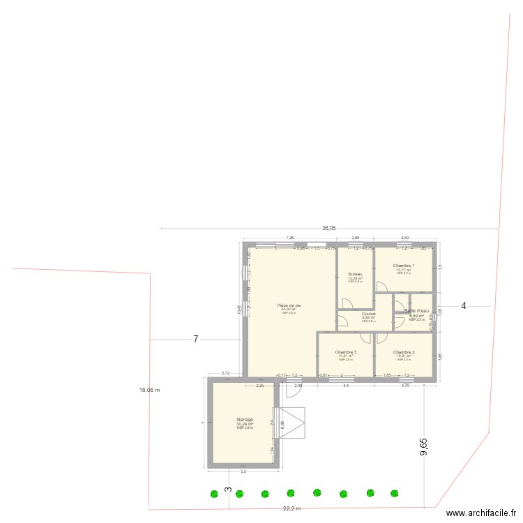 NOUVEAU PLAN. Plan de 9 pièces et 171 m2