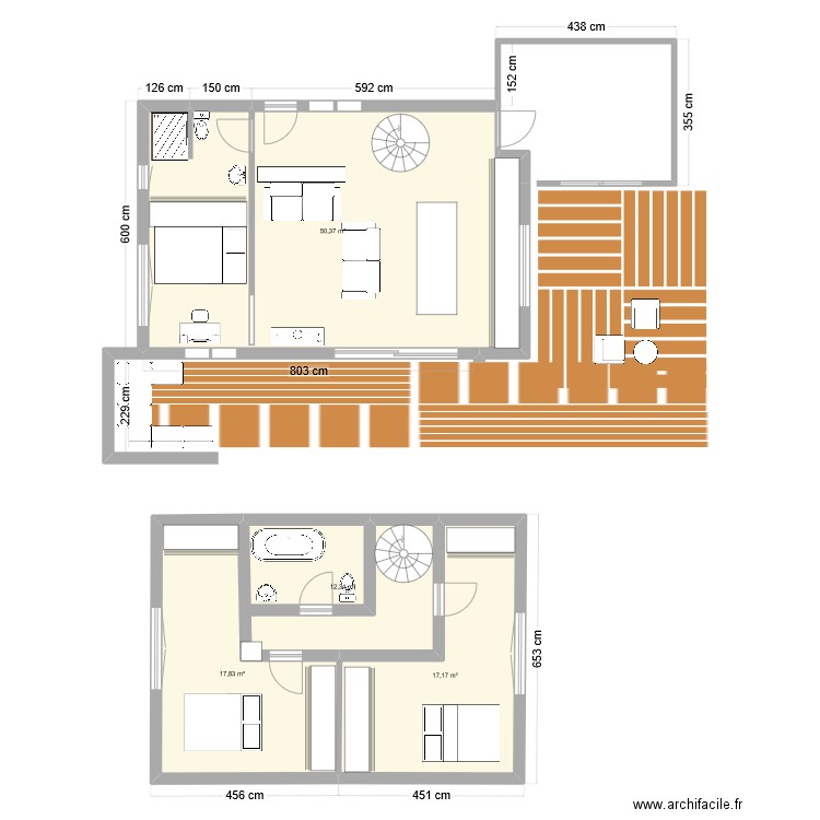 Plan1. Plan de 4 pièces et 98 m2