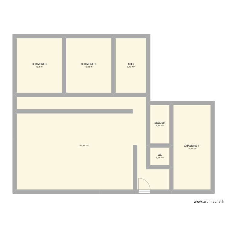 NUM. Plan de 7 pièces et 110 m2