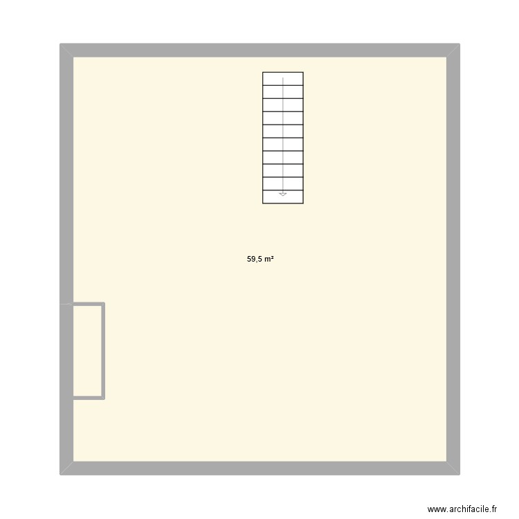 comble ADL. Plan de 1 pièce et 60 m2