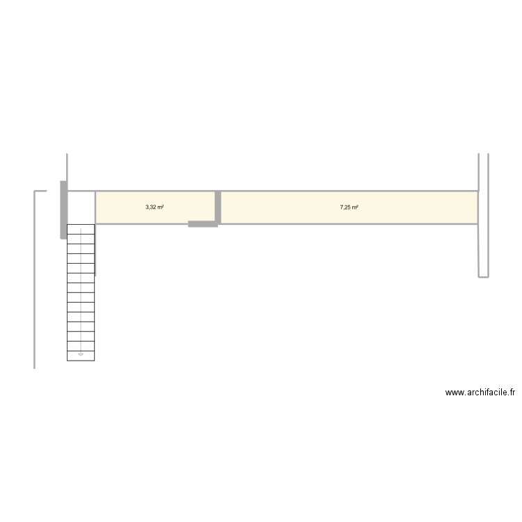 mezannin. Plan de 2 pièces et 11 m2