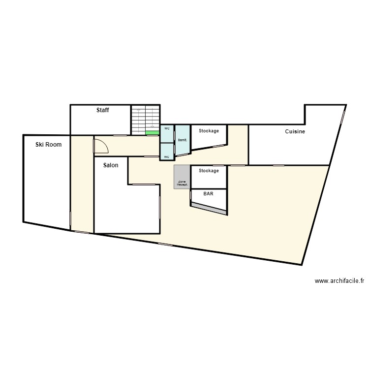 LES DOLOMITES RDC. Plan de 15 pièces et 68 m2