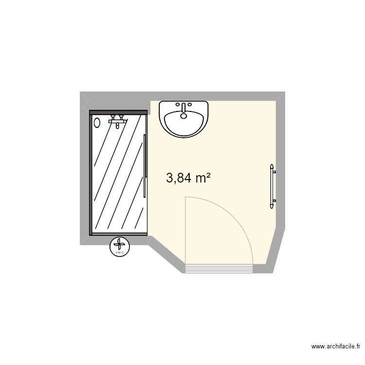 GUILLARD. Plan de 1 pièce et 4 m2