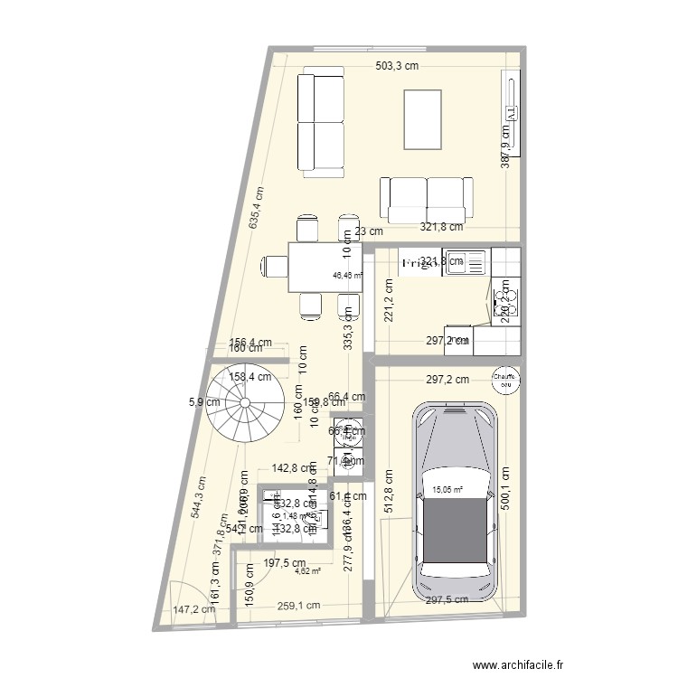 PROJET N°4. Plan de 9 pièces et 136 m2