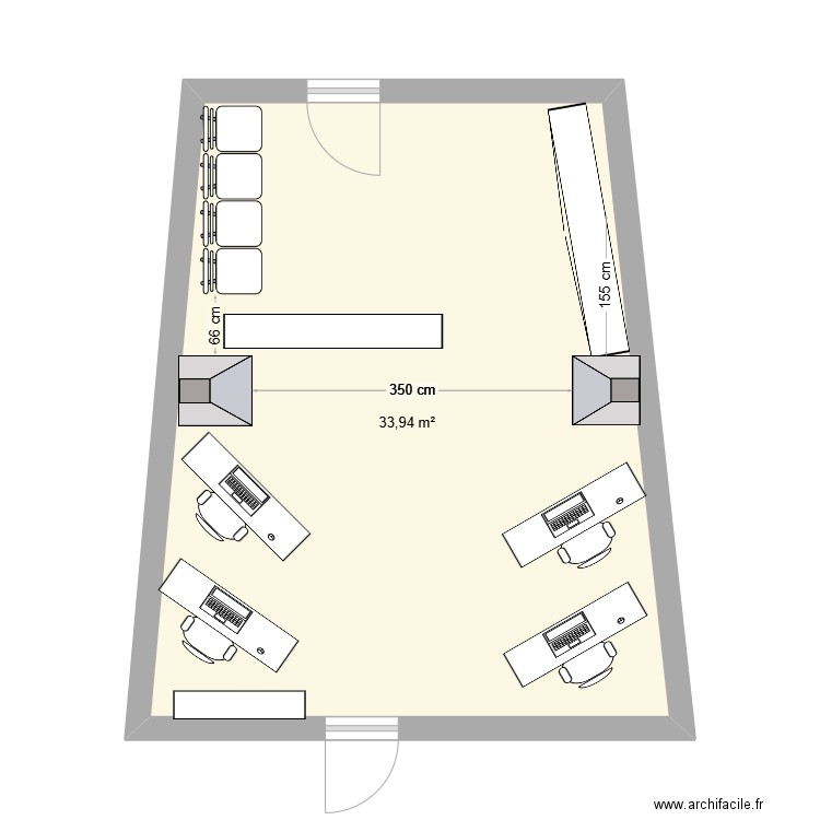 IMMO. Plan de 1 pièce et 34 m2