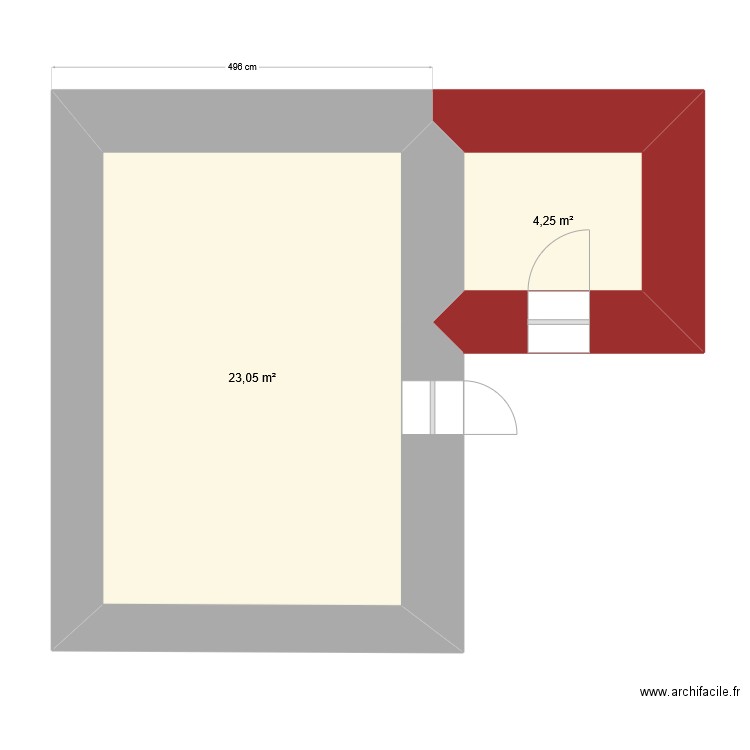 Isora maison. Plan de 2 pièces et 27 m2